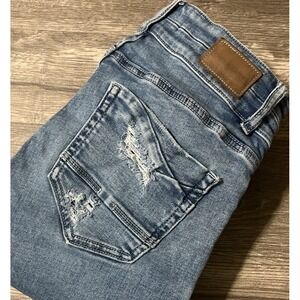 BKE Women's Payton Boot Stretch Mid Rise Distressed Jeans SZ 26x31.5 (26x31)